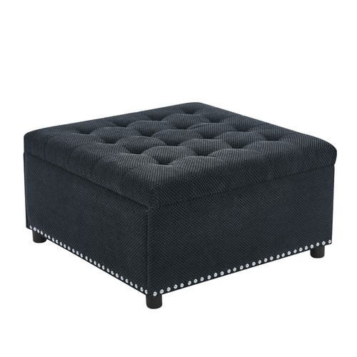 Tufted storage ottoman end - tufted, of